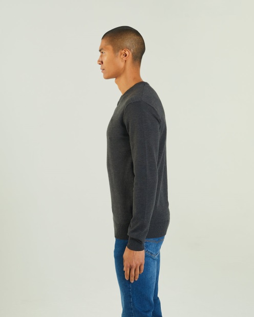 Tony V Neck Charcoal Marl Diesel UK Dark Grey