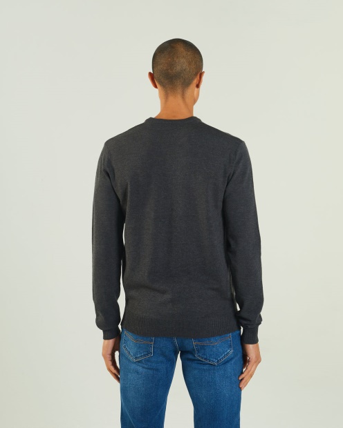 Tony V Neck Charcoal Marl Diesel UK Dark Grey