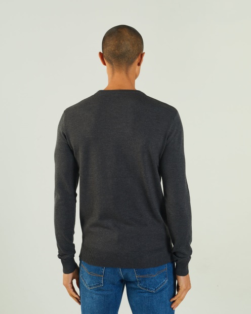 Diesel UK Dylan Round Neck Charcoal Marl Dark Grey
