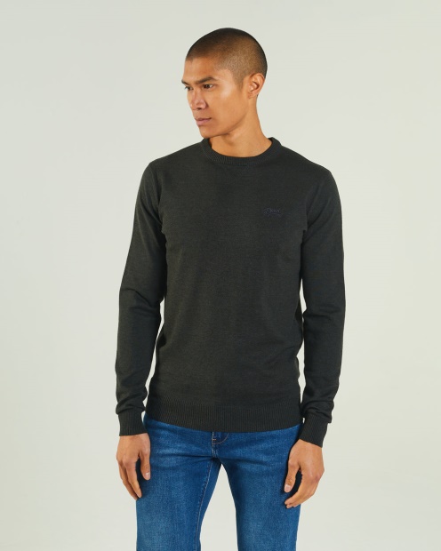 Diesel UK Dylan Round Neck Deep Pine Marl Green