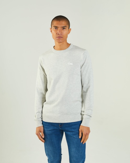 Dylan Round Neck Blizzard Marl Diesel UK Light Grey