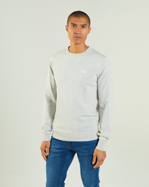 Dylan Round Neck Blizzard Marl Diesel UK Light Grey