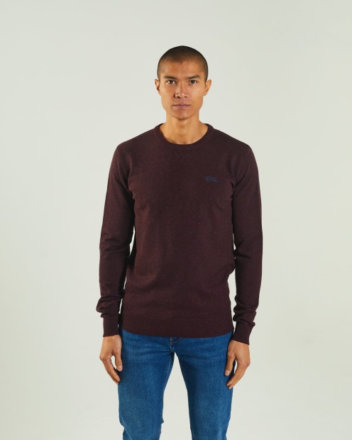 Wine Diesel UK Dylan Round Neck Port Royale Mel