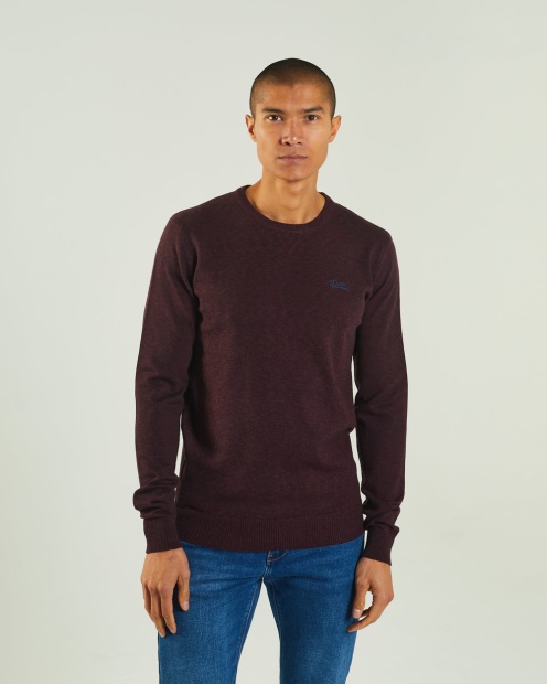 Wine Diesel UK Dylan Round Neck Port Royale Mel