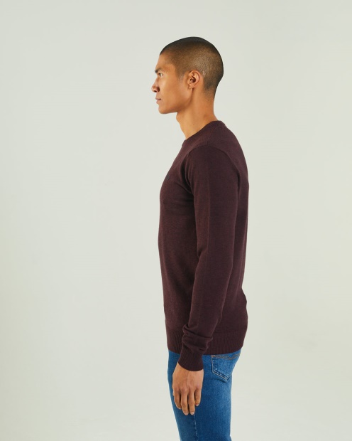Wine Diesel UK Dylan Round Neck Port Royale Mel