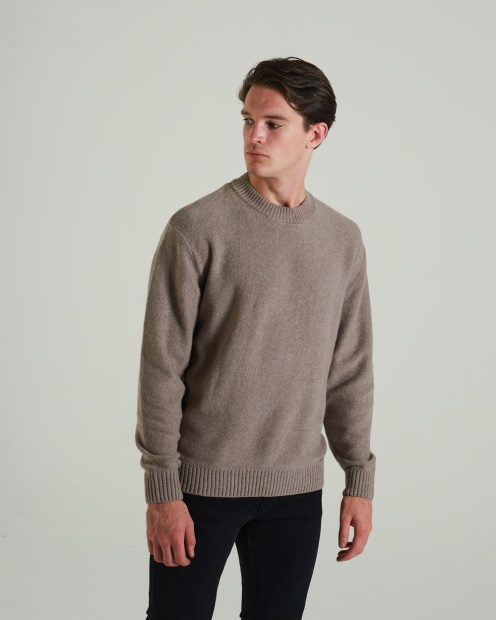 Grey Nevis Sweater Stone Biscuit Diesel UK
