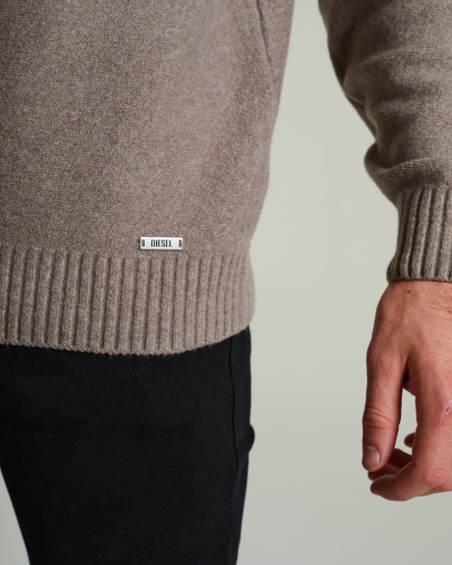 Grey Nevis Sweater Stone Biscuit Diesel UK