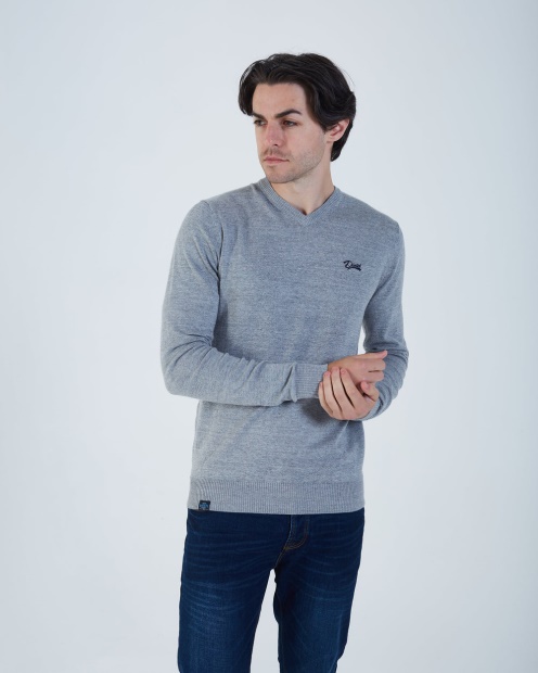 Grey Tom V Neck Gravel Diesel UK