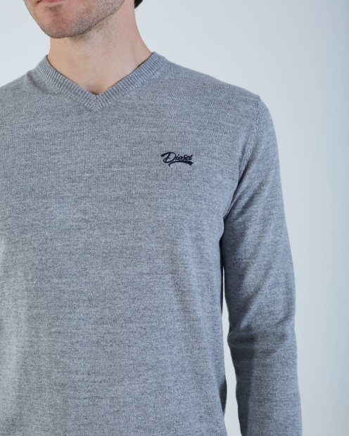 Grey Tom V Neck Gravel Diesel UK