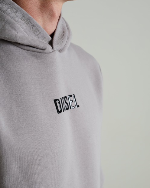 Diesel UK Lupin Hoodie Fossil Stone Light Grey