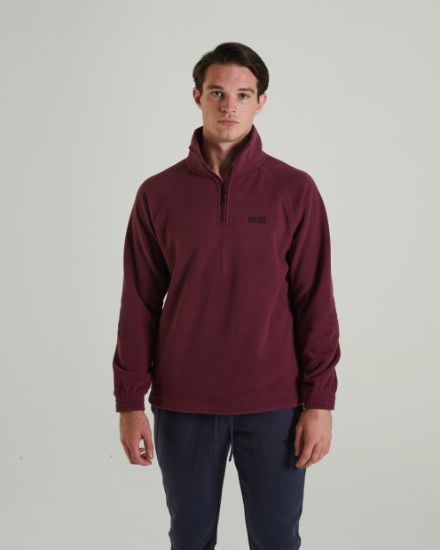 Diesel UK Trojan Fleece Half Zip Berry Wine