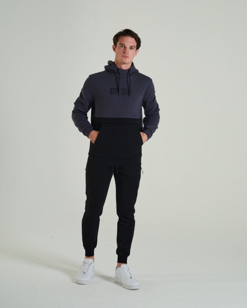 Diesel UK Marcellus Hoodie Thunder Grey