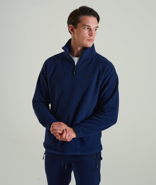Diesel UK Trojan Fleece Half Zip Sapphire Blue
