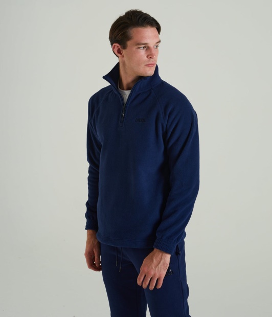 Diesel UK Trojan Fleece Half Zip Sapphire Blue