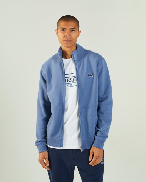 Diesel UK Hayes Funnel Zip Mountain Blue