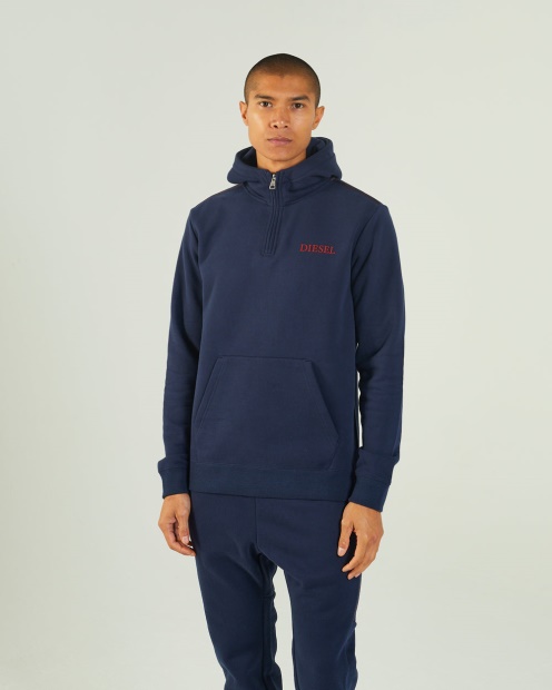 Diesel UK Hagen Half-Zip Hood Navy Blazer