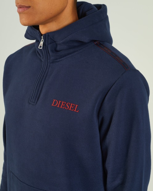 Diesel UK Hagen Half-Zip Hood Navy Blazer