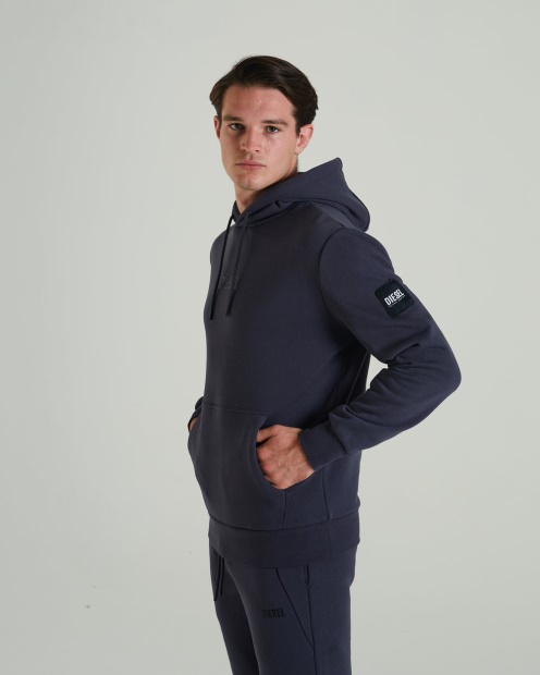 Grey Loki Hoodie Thunder Grey Diesel UK