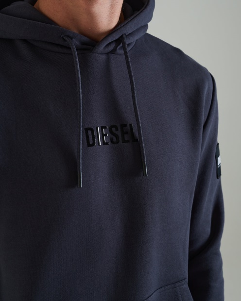 Grey Loki Hoodie Thunder Grey Diesel UK