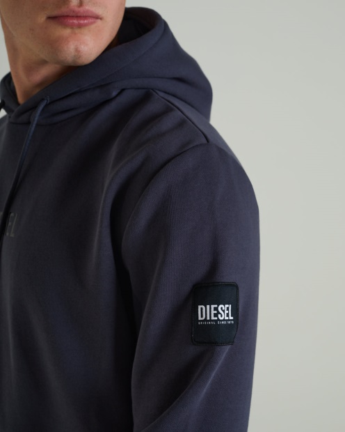 Grey Loki Hoodie Thunder Grey Diesel UK