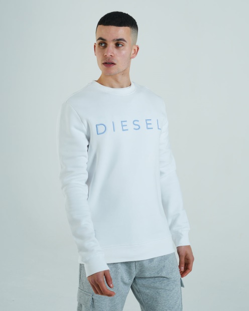 White Shawn Sweatshirt Dove Diesel UK
