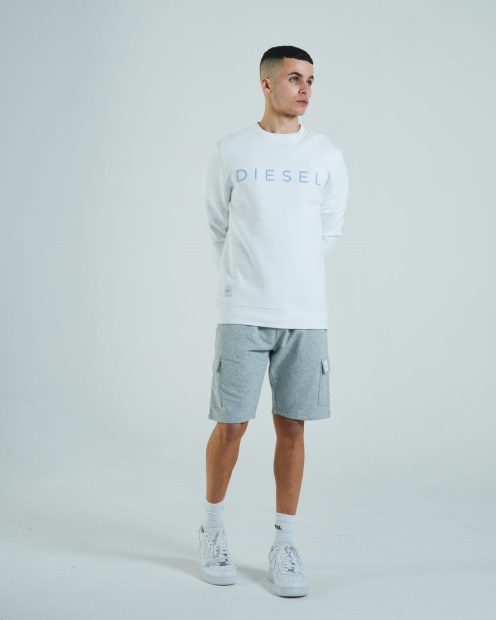 White Shawn Sweatshirt Dove Diesel UK