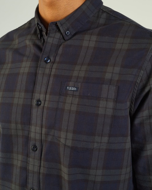 Diesel UK Ghalen Ls Shirt Check Green