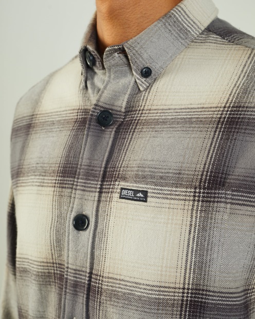 Shackleton Overshirt Check Diesel UK Beige