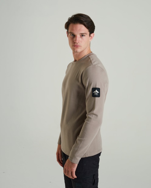 Grey Diesel UK Olympic Ls Tee Stone Biscuit
