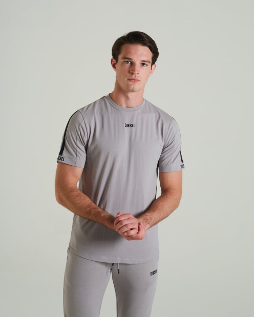 Light Grey Tiberius Tee Fossil Stone Diesel UK