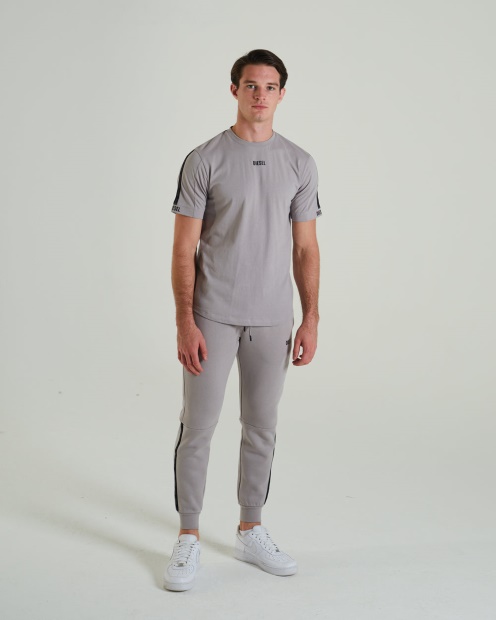 Light Grey Tiberius Tee Fossil Stone Diesel UK