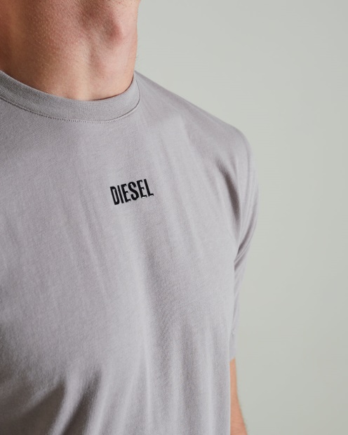 Light Grey Tiberius Tee Fossil Stone Diesel UK