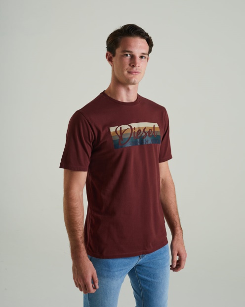Diesel UK Patricio Tee Vineyard Red