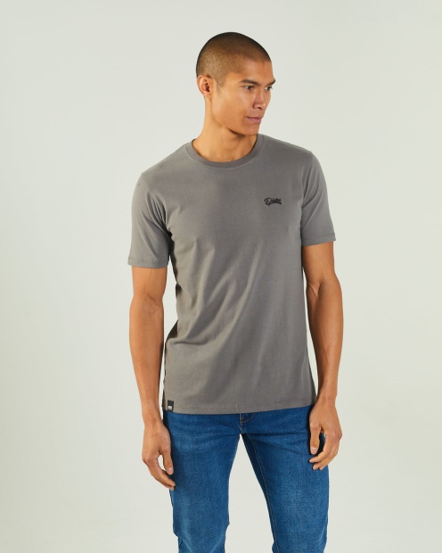 Grey Basic Scott O Neck Tee Rock Climb Diesel UK