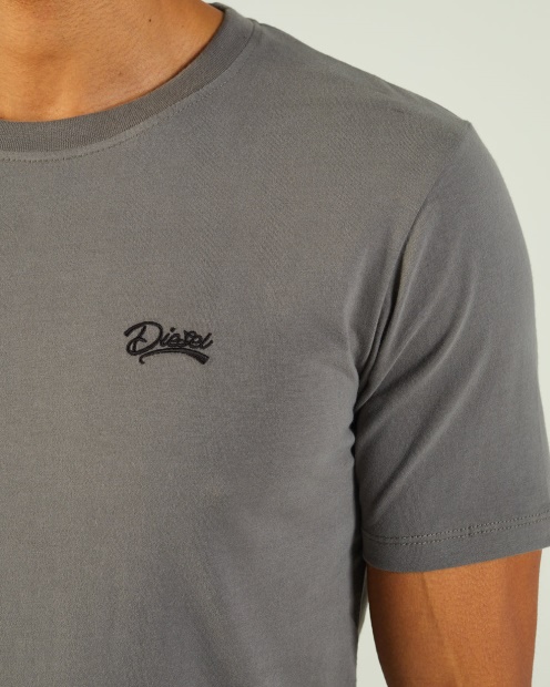 Grey Basic Scott O Neck Tee Rock Climb Diesel UK