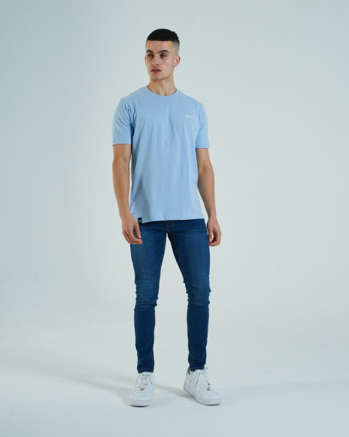 Diesel UK Basic Scott O Neck Tee Natural Blue