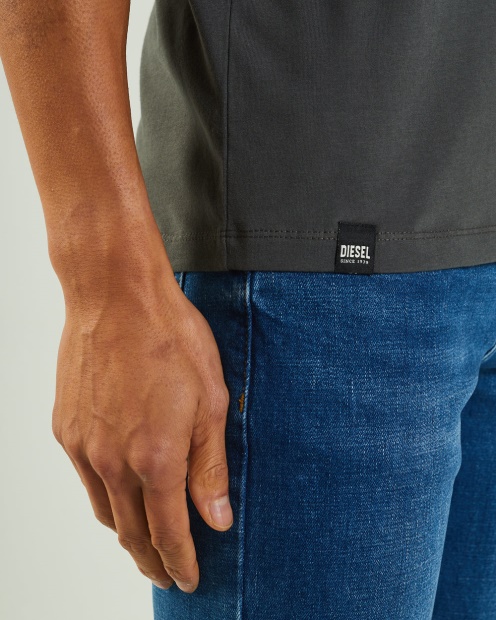 Green Basic Scott V Neck Tee Pine Green Diesel UK