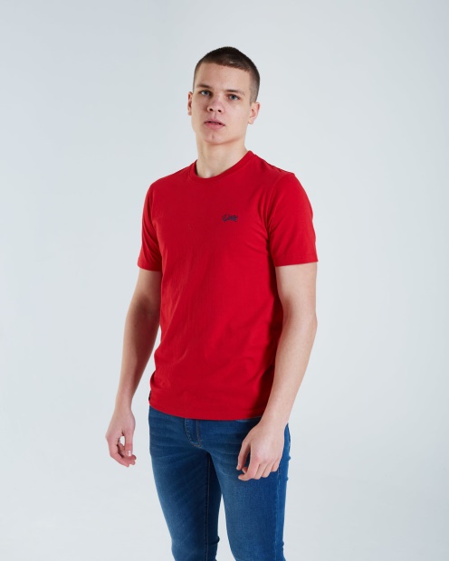 Basic Scott O Neck Tee Barbados Cherry Diesel UK Red