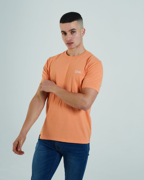 Diesel UK Basic Scott O Neck Tee Cosmic Coral Orange