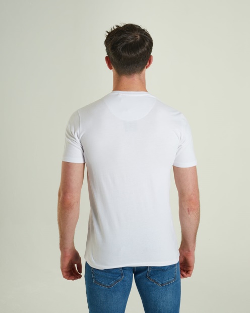 White Basic Scott V Neck Tee Optic Diesel UK
