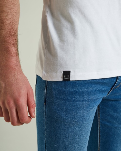 White Basic Scott V Neck Tee Optic Diesel UK