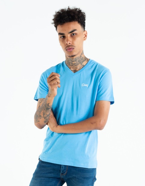 Diesel UK Basic Scott V Neck Tee Bonnie Blue