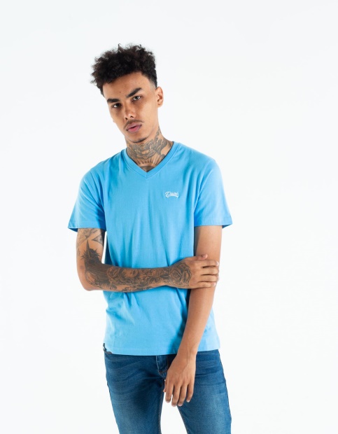 Diesel UK Basic Scott V Neck Tee Bonnie Blue