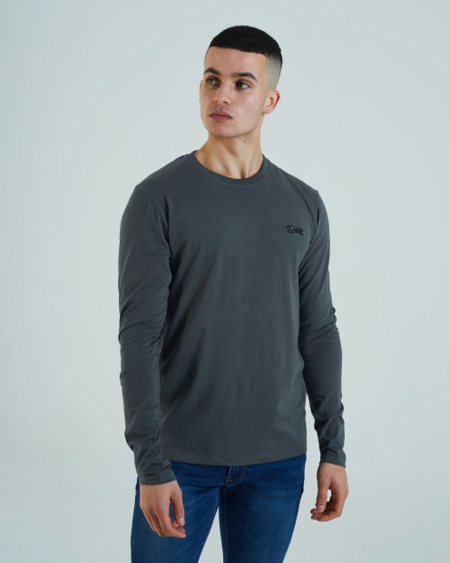 Basic Scott L/S Tee Granite Diesel UK Grey