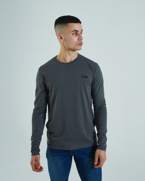 Basic Scott L/S Tee Granite Diesel UK Grey