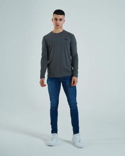 Basic Scott L/S Tee Granite Diesel UK Grey