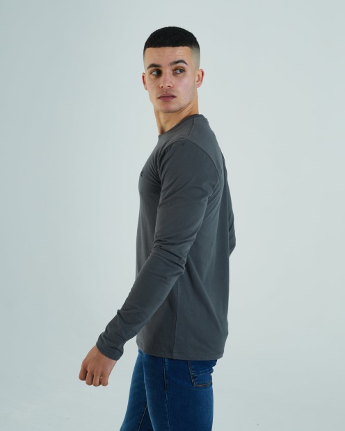 Basic Scott L/S Tee Granite Diesel UK Grey
