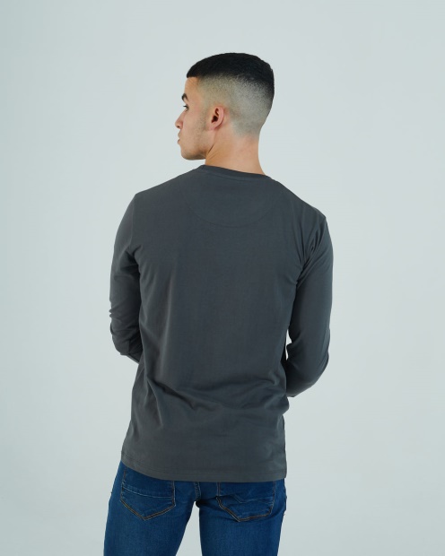 Basic Scott L/S Tee Granite Diesel UK Grey