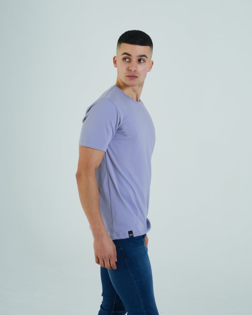 Purple Basic Scott O Neck Tee Sunset Purple Diesel UK