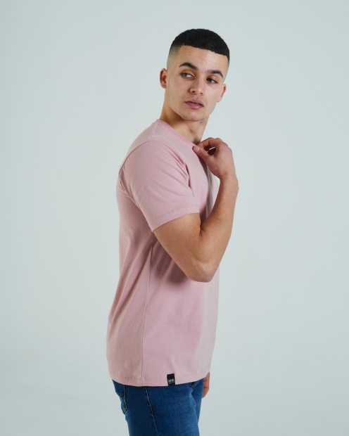 Diesel UK Basic Scott O Neck Tee Cherry Pink